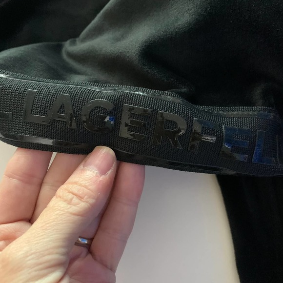 KARL LAGERFELD Black Velour Side Logo Jogger‎ Track Pants - NWT - Picture 9 of 16